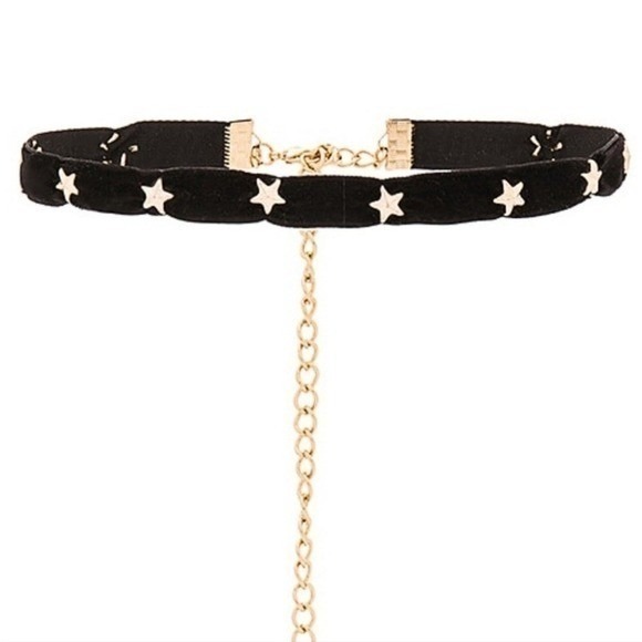 Ettika Black Velvet Gold Star Choker Necklace Celestial‎ Whimsigoth Grunge Fairy - Picture 2 of 7